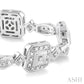 1/6 Ctw Square Shape Round Cut Diamond Bracelet in Sterling Silver