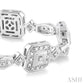 1/6 Ctw Square Shape Round Cut Diamond Bracelet in Sterling Silver