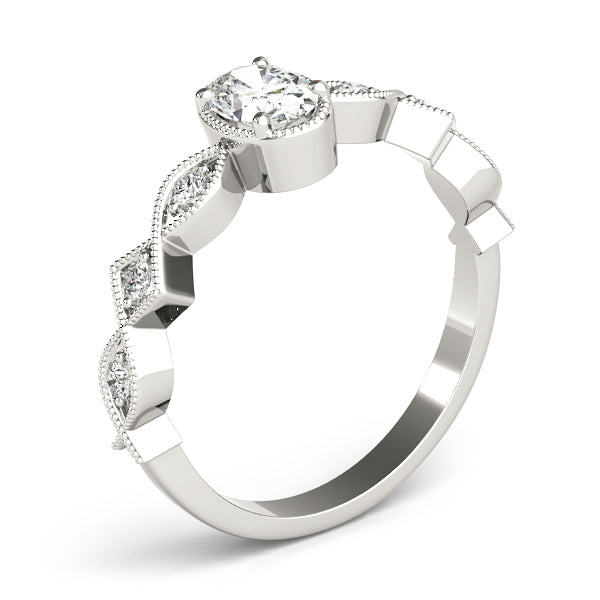 Vintage Single Row Milgrain Engagement Ring