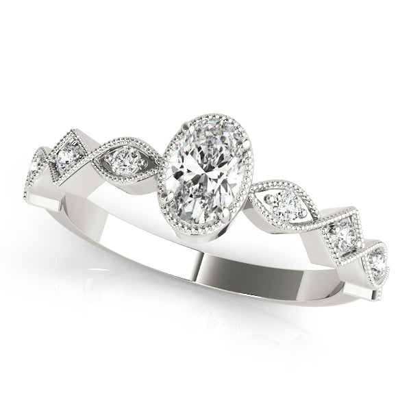 Vintage Single Row Milgrain Engagement Ring