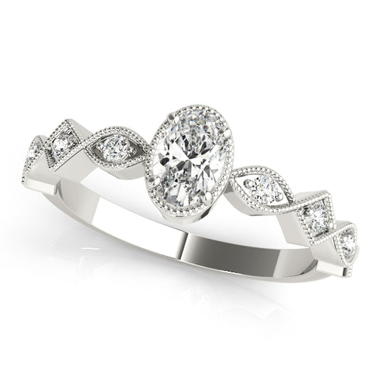Vintage Single Row Milgrain Engagement Ring