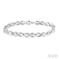 1/20 Ctw Swirl Shape Round Cut Diamond Bracelet in Sterling Silver