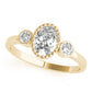 3-Stone Bezel Set Oval Engagement Ring