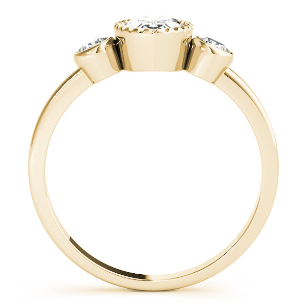 3-Stone Bezel Set Oval Engagement Ring