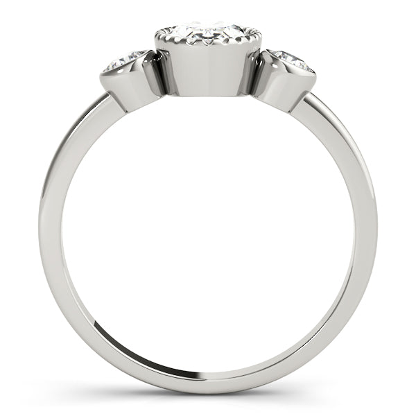 3-Stone Bezel Set Oval Engagement Ring