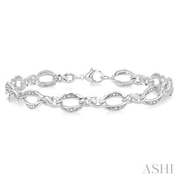 1/10 Ctw Round Cut Diamond Infinity Bracelet in Sterling Silver