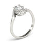 Bypass Oval Cut Halo Engagement Ring