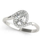 Bypass Oval Cut Halo Engagement Ring