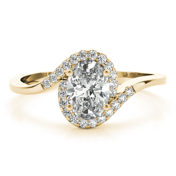 Bypass Oval Cut Halo Engagement Ring
