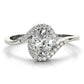 Bypass Oval Cut Halo Engagement Ring