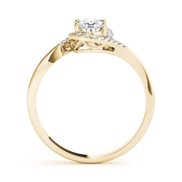 Bypass Oval Cut Halo Engagement Ring