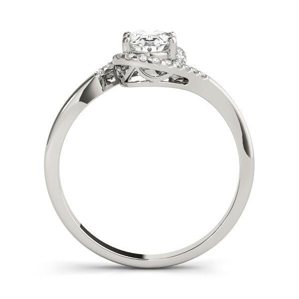 Bypass Oval Cut Halo Engagement Ring