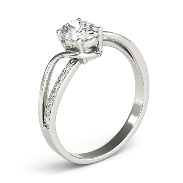 Single Row Bypass Split Shank Engagement Ring