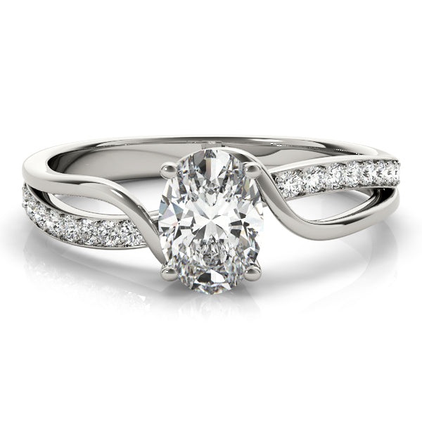 Single Row Bypass Split Shank Engagement Ring