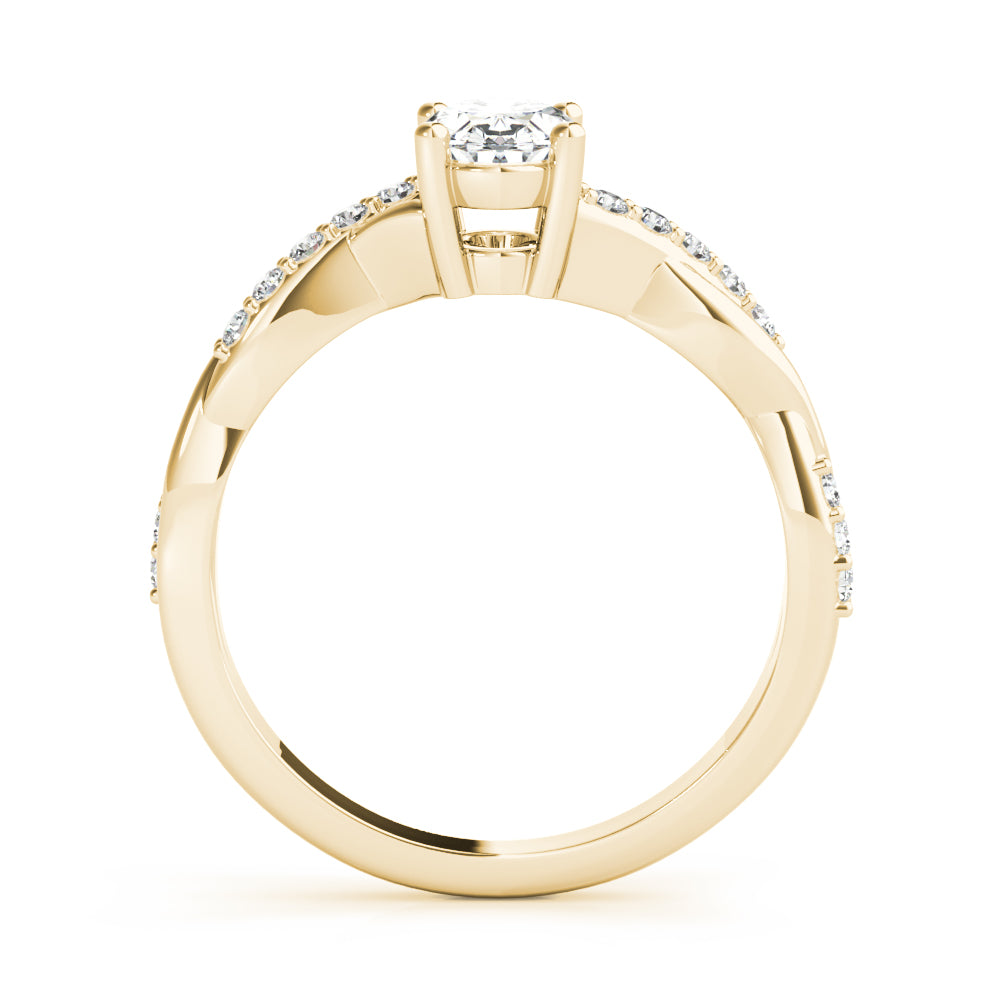 Oval Shape Twisted Shank Engagement Ring