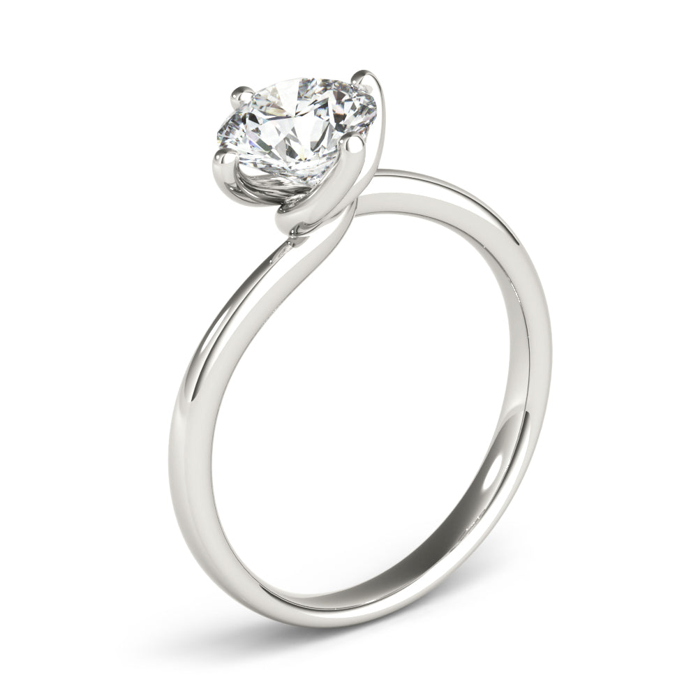 Bypass Solitaire Round Engagement Ring