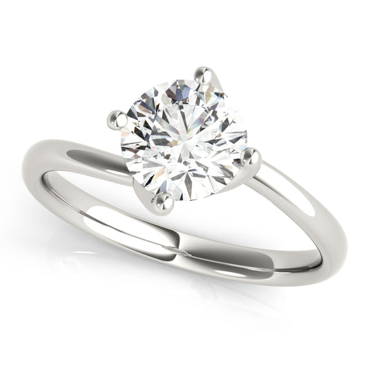 Bypass Solitaire Round Engagement Ring