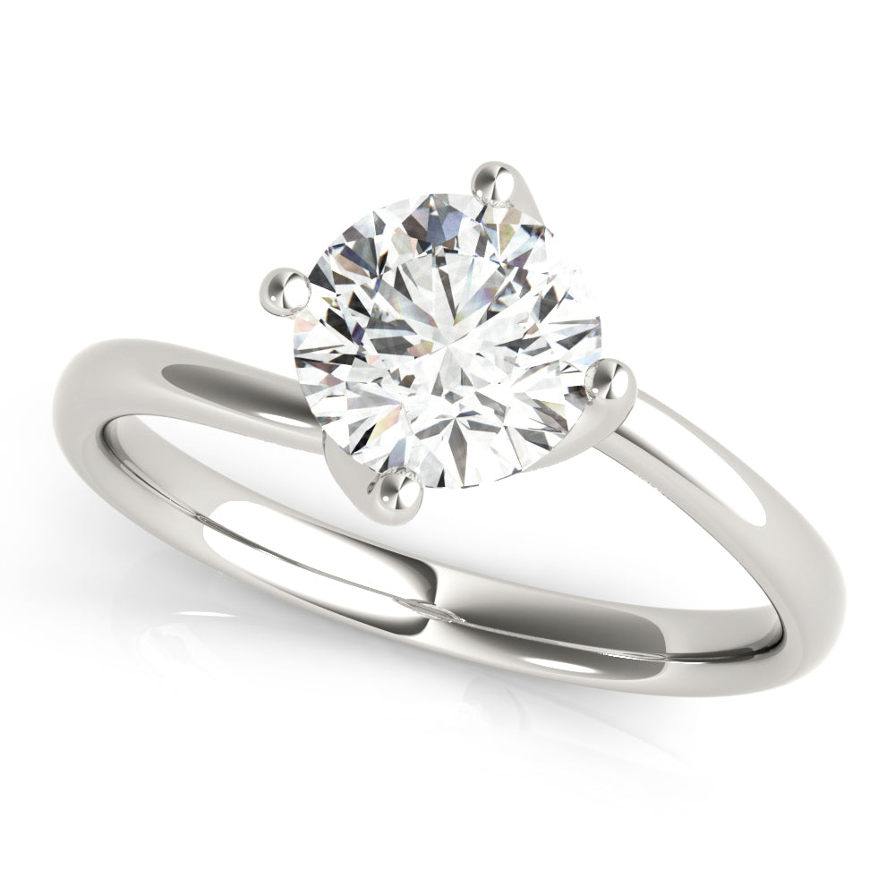 Bypass Solitaire Round Engagement Ring