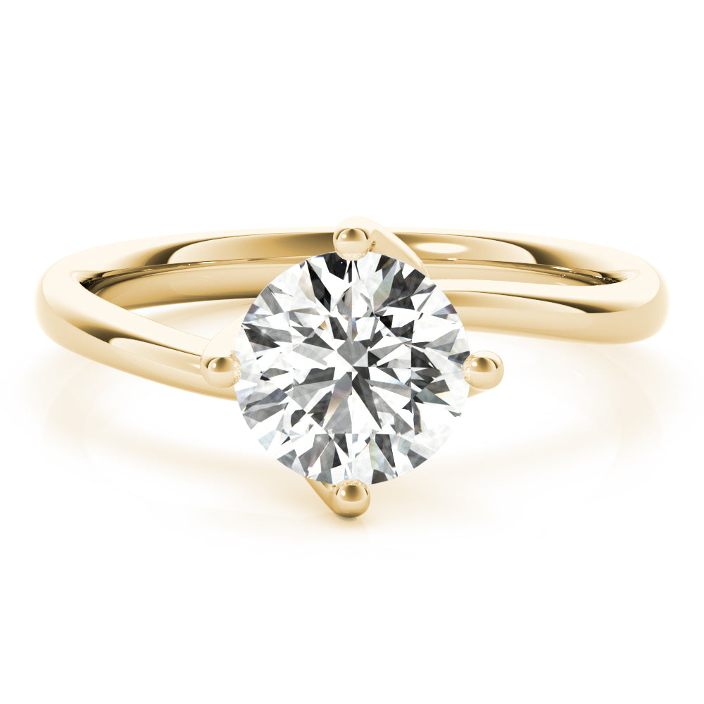 Bypass Solitaire Round Engagement Ring