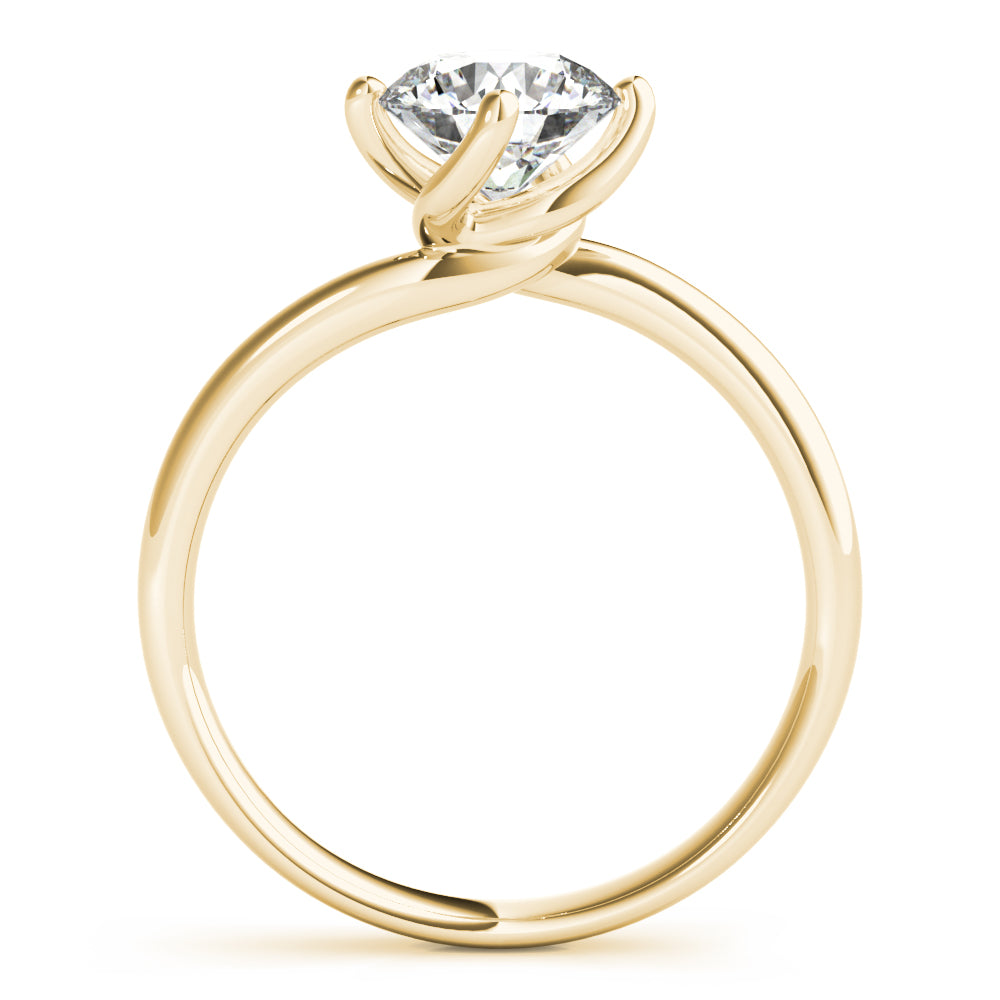 Bypass Solitaire Round Engagement Ring