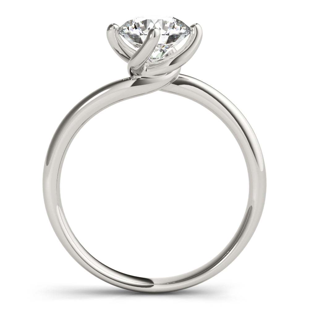 Bypass Solitaire Round Engagement Ring
