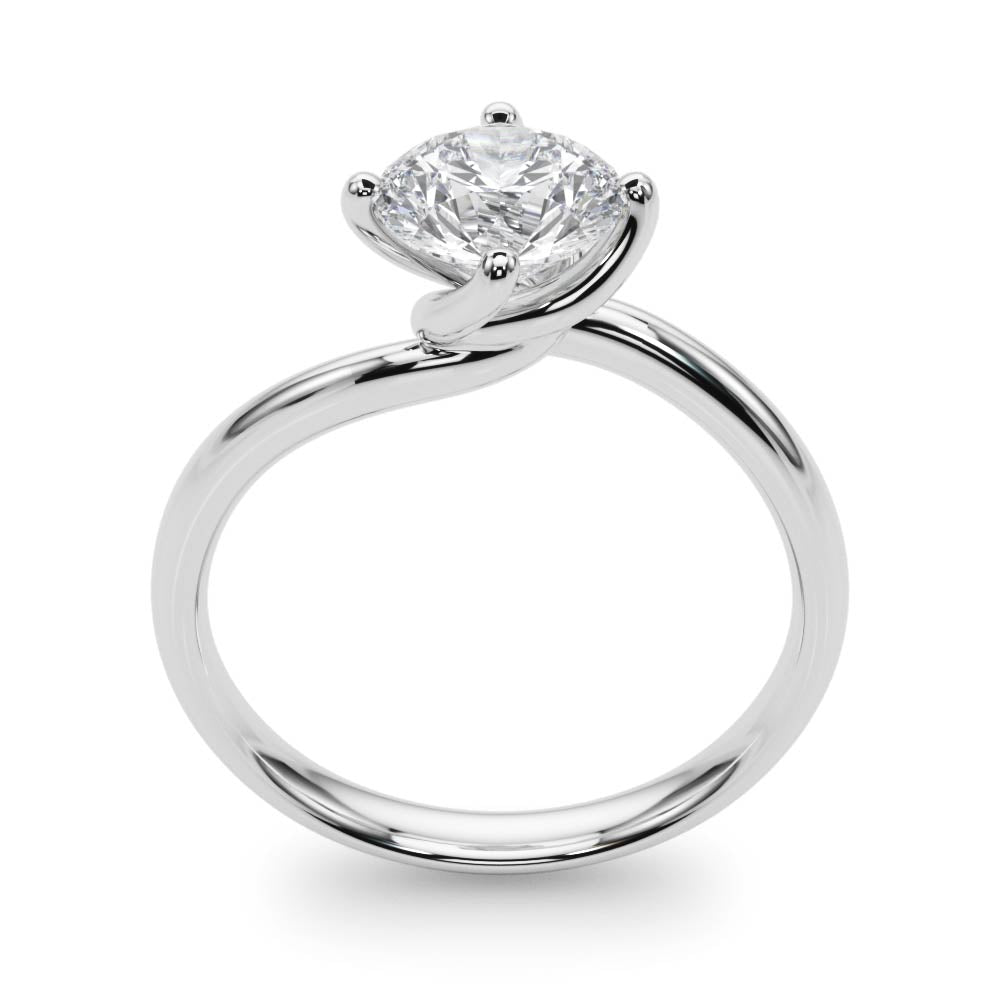 Bypass Solitaire Round Engagement Ring