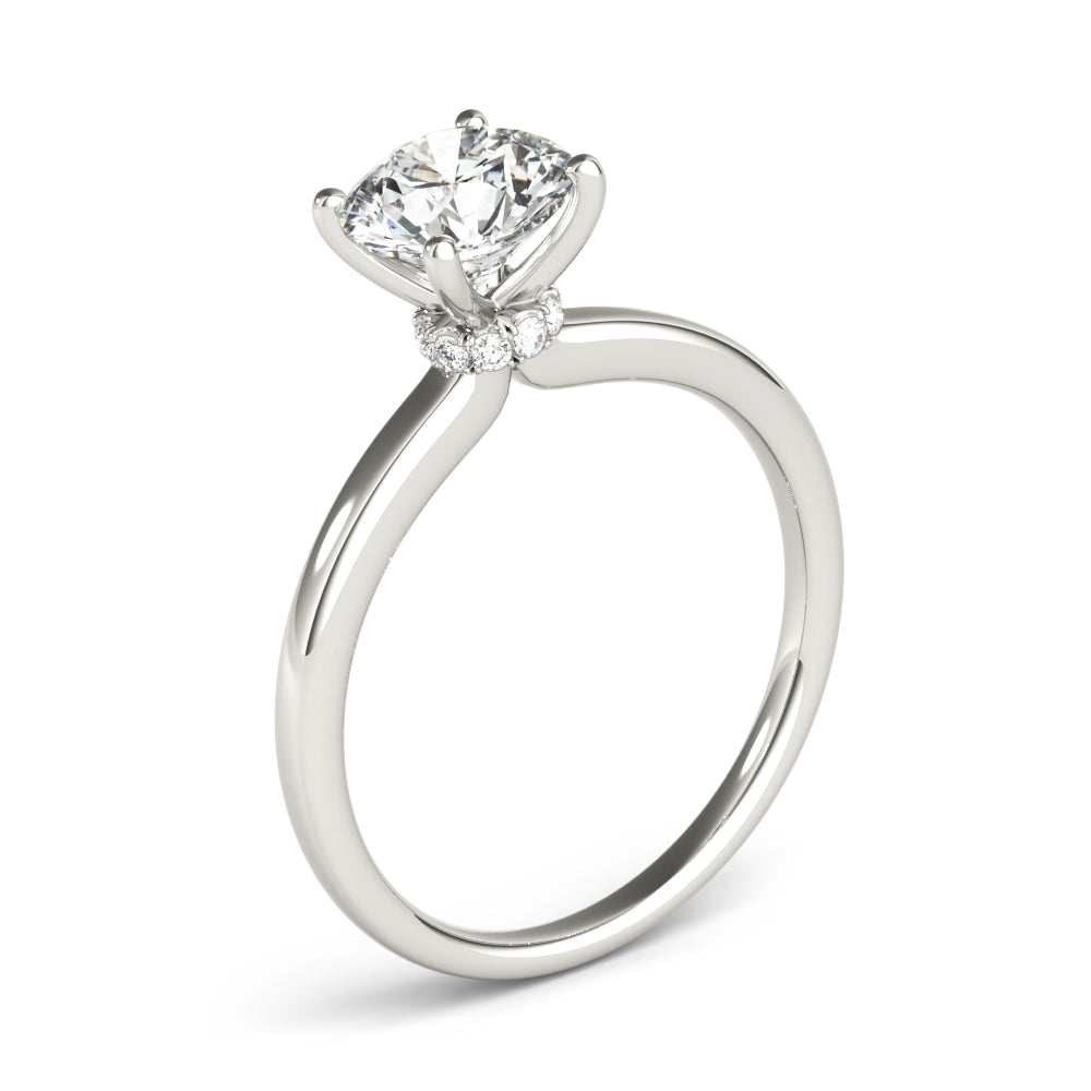 Round Hidden Halo Engagement Ring
