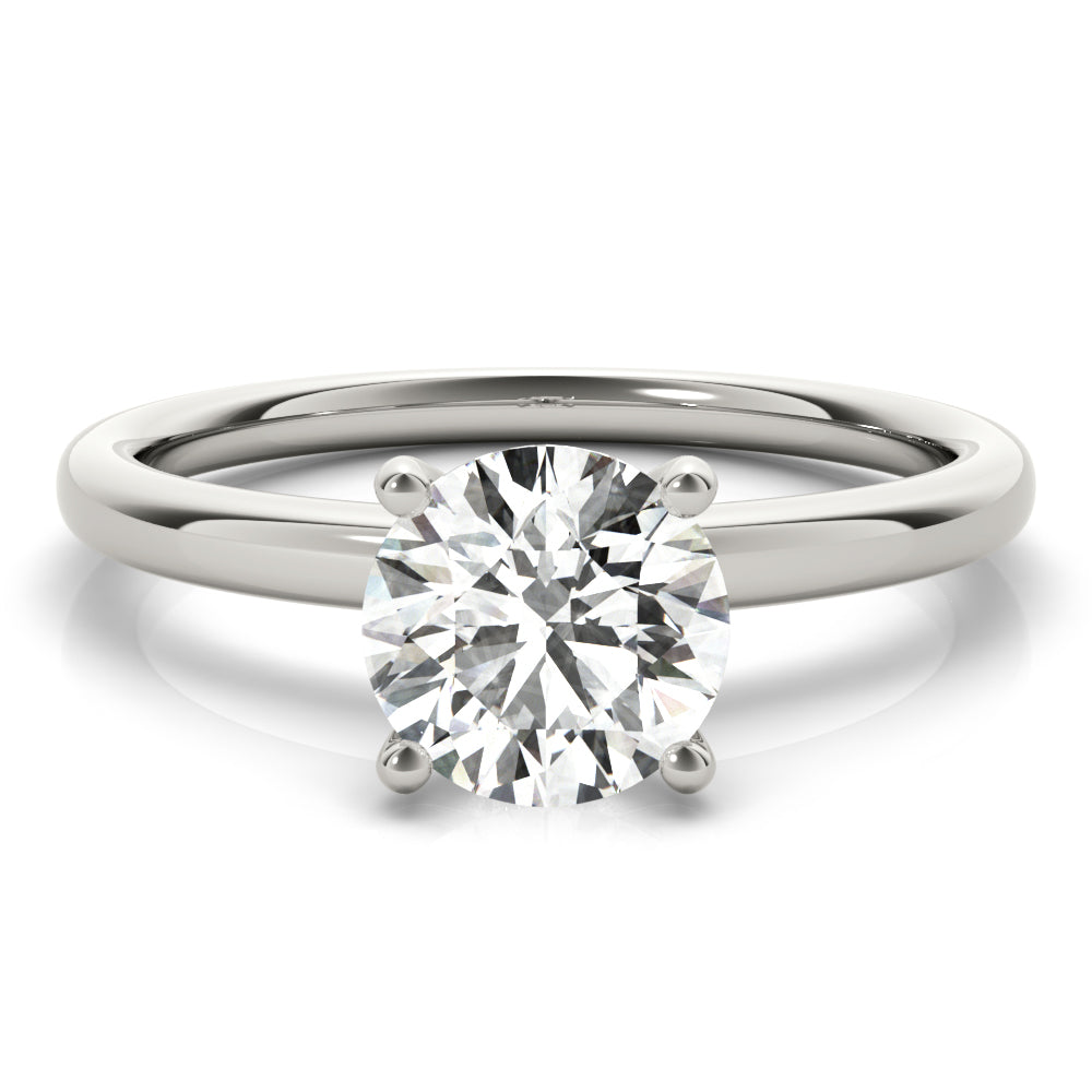 Round Hidden Halo Engagement Ring