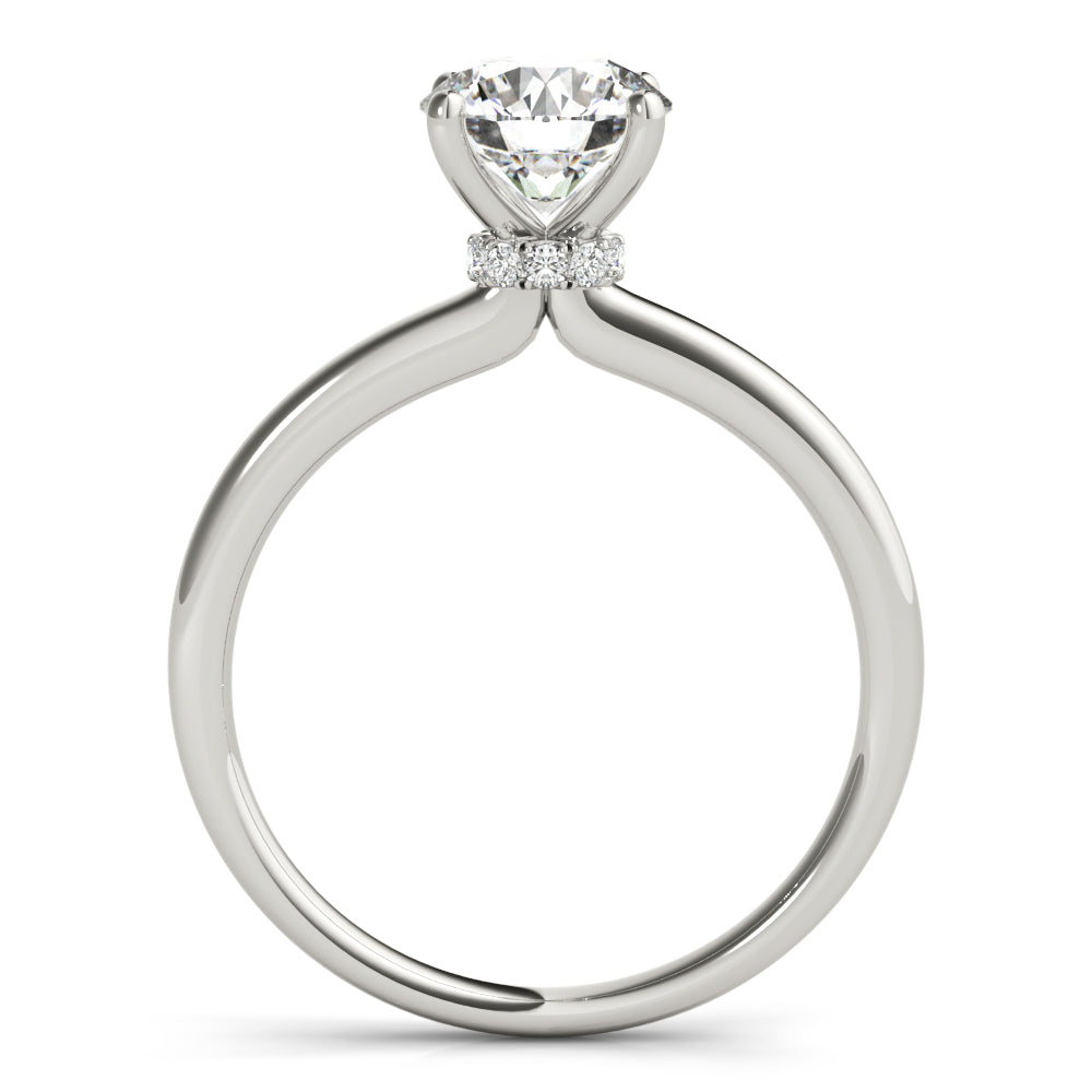 Round Hidden Halo Engagement Ring