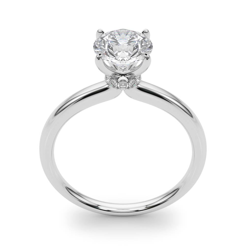 Round Hidden Halo Engagement Ring