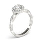 Single Row Twisted Shank Round Halo Engagement Ring