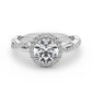 Single Row Twisted Shank Round Halo Engagement Ring