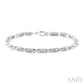 1/6 Ctw 'X' Shape Round Cut Diamond Bracelet in Sterling Silver