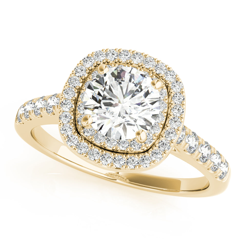 DOUBLE HALO CUSHION ENGAGEMENT RIN