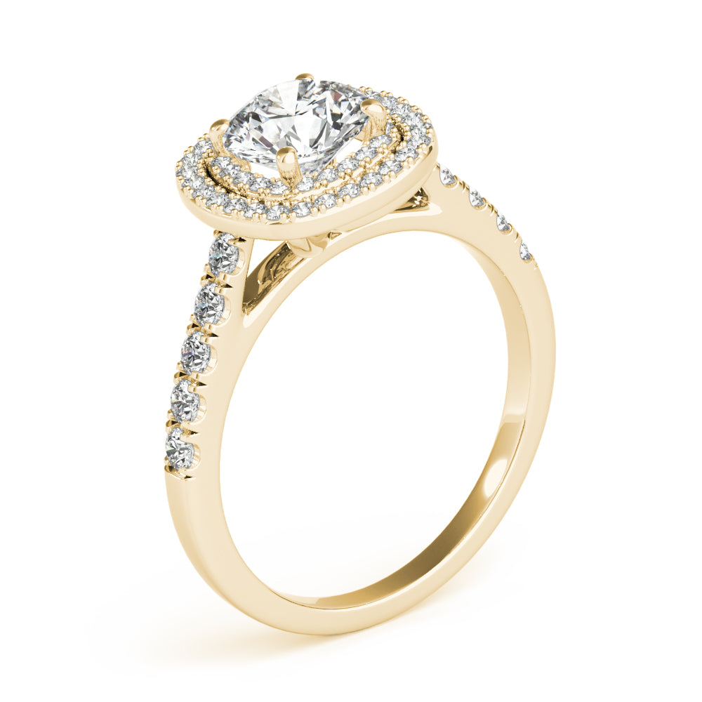 DOUBLE HALO CUSHION ENGAGEMENT RIN