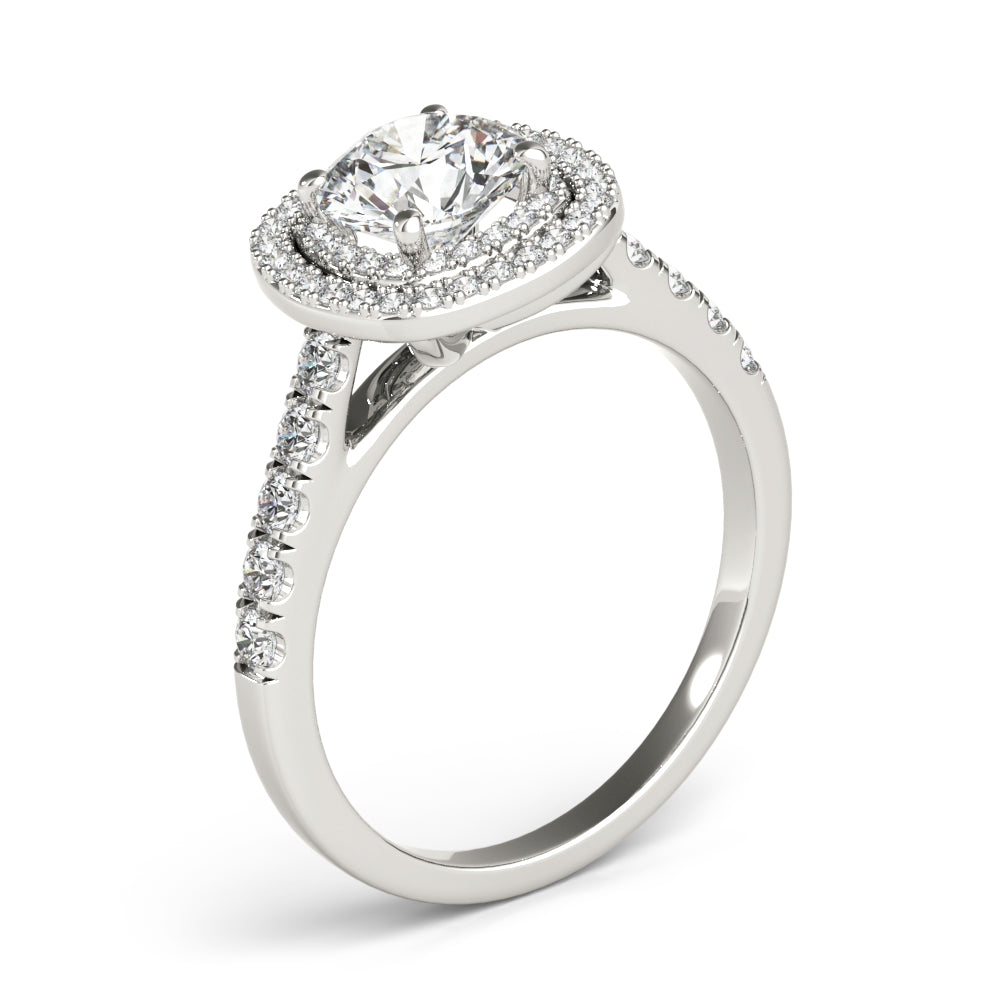 DOUBLE HALO CUSHION ENGAGEMENT RIN
