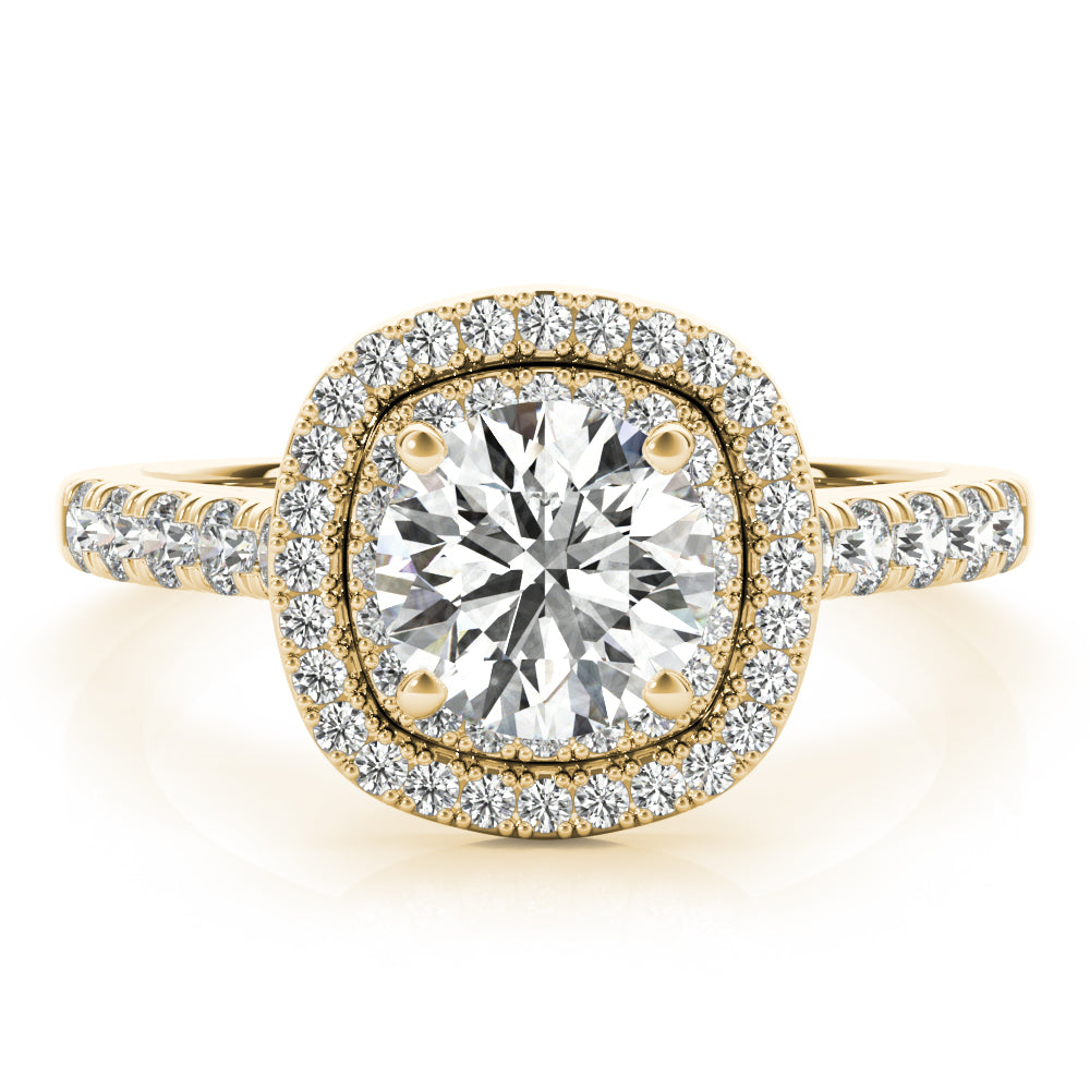 DOUBLE HALO CUSHION ENGAGEMENT RIN