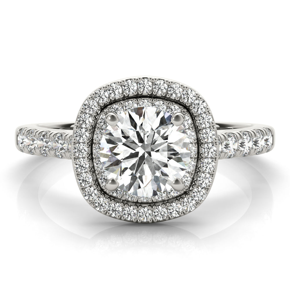 DOUBLE HALO CUSHION ENGAGEMENT RIN