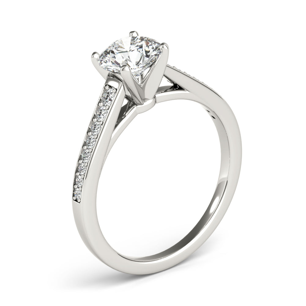Prong In Channel Cathedral Engagement Rings