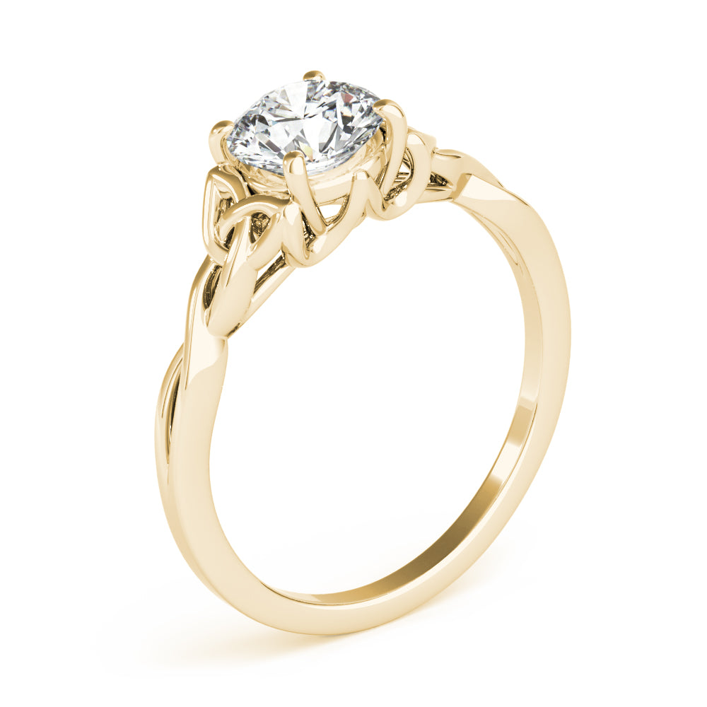 Solitaire Round Twisted Engagement Ring