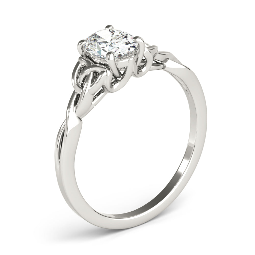 Oval-Cut Solitaire Twisted Engagement Ring