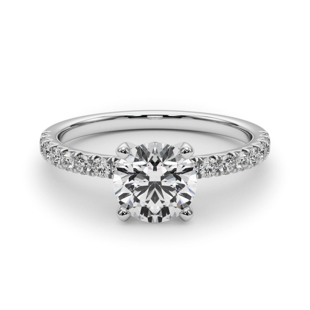 Accented Round Engagement Ring