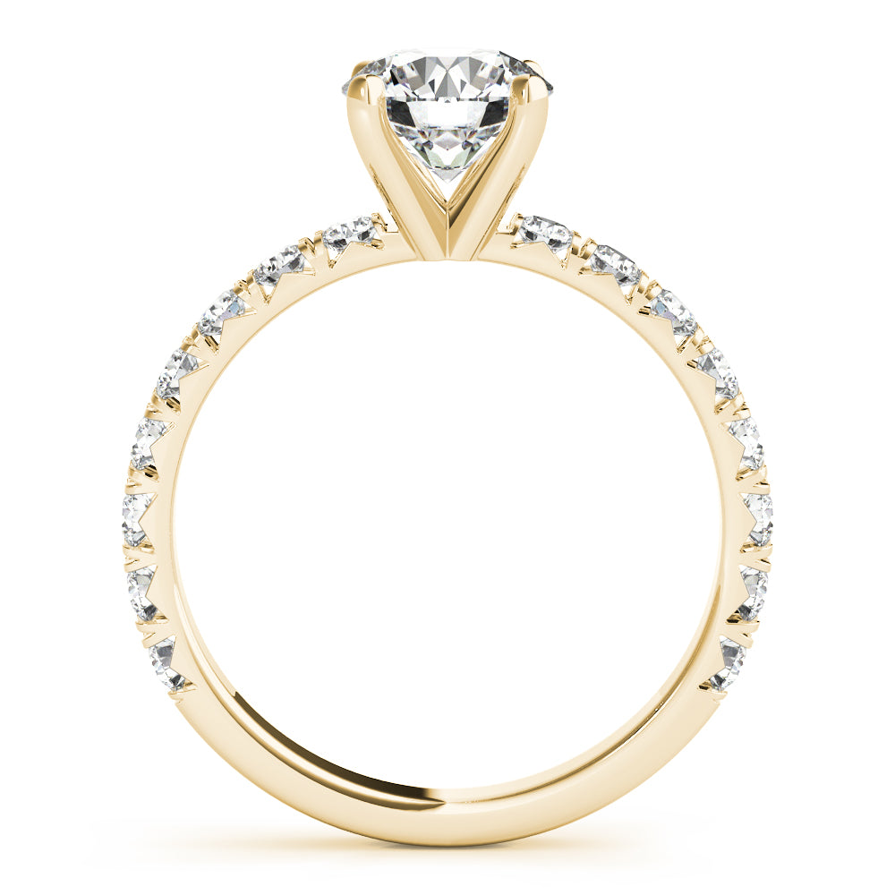 French Cut Round Engagement Ring
