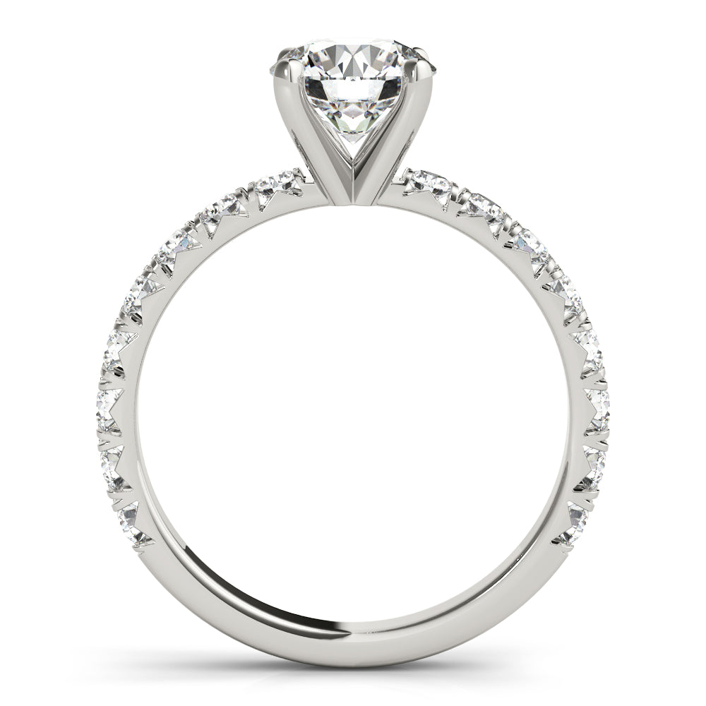 French Cut Round Engagement Ring