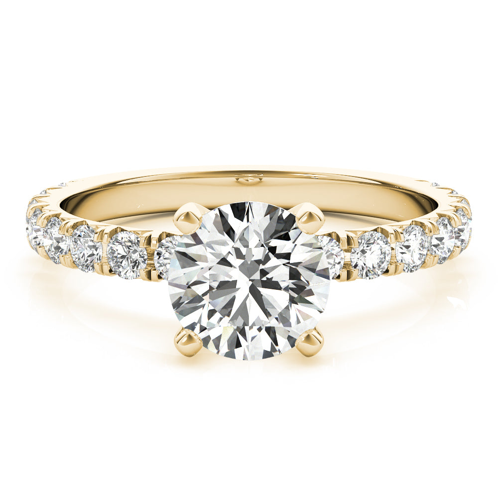 French Cut Round Engagement Ring