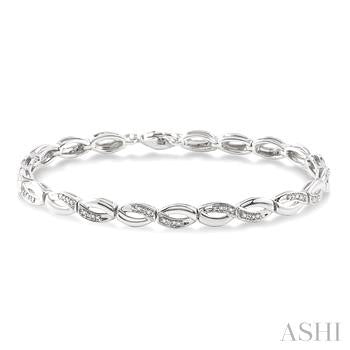1/6 Ctw 'FIG 8' Shape Round Cut Diamond Bracelet in Sterling Silver