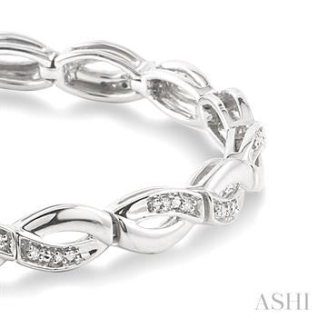 1/6 Ctw 'FIG 8' Shape Round Cut Diamond Bracelet in Sterling Silver