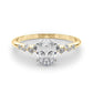 Scattered Diamond Oval Engagement Ring