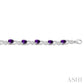 7X5 MM Oval Cut Amethyst and 1/10 Ctw Round Cut Diamond Semi-Precious Infinity Bracelet in Sterling Silver