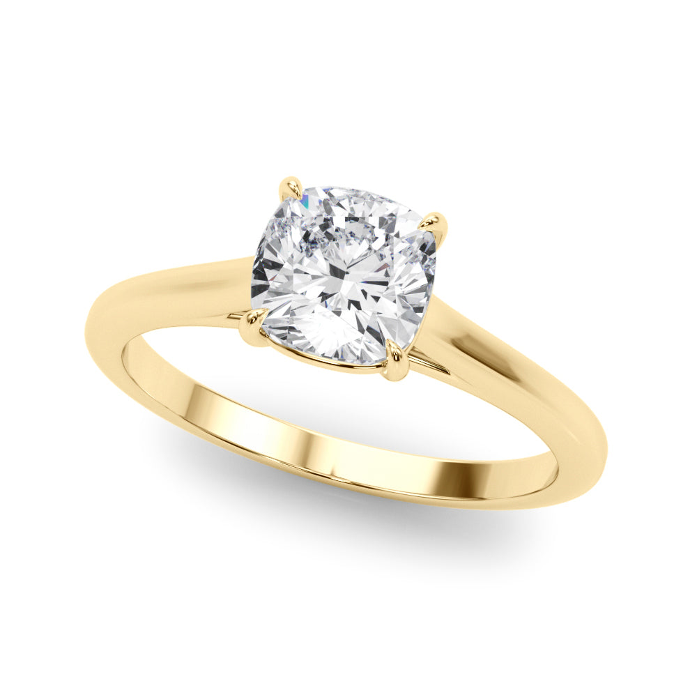 Solitaire Cushion Cut Engagement Ring